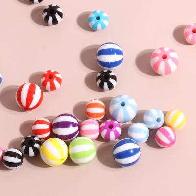 China Cute Acrylic Loose Beads Earrings Components DIY Jewelry Beads Stripe Material Accessories To Make Your Own Earring Design for sale