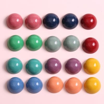 China 3D Resin Soft Surface Resin Materail Top Surface Round Semicircular Jewelry Components Earring Accessories DIY Handmade Material for sale