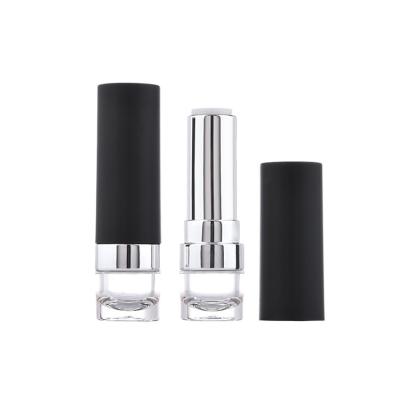 China Round Around Plastic Glass Lipstick Container With Clear Base Empty Lipstick Tubes Packaging for sale