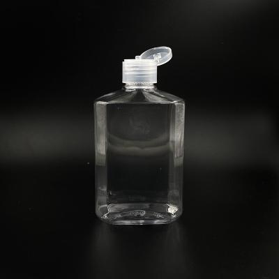 China Wholesale Square Clear 250ml Plastic Flip Top Shape Dispenser Bottles Hand Soap Bottle for sale