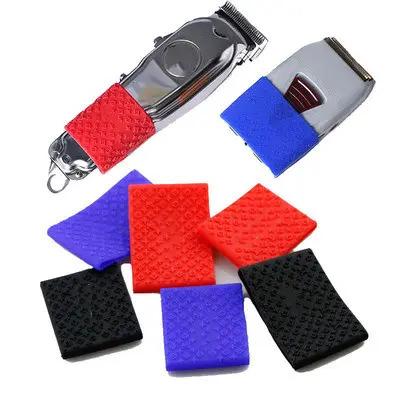 China Custom Logo Outdoor Clipper Handle Silicone Trimmer Grips Barber Accessories Anti Slide Rubber Ring Elastic Barber Mat Hair for sale