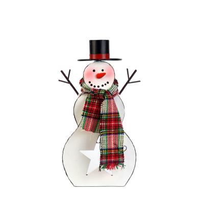 China Christamas Home Decoration Best Selling Table Christmas Iron Snowman High Quality Cute Decoration for sale