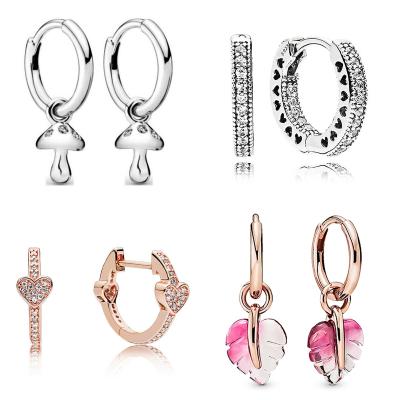 China Direct Wholesale Hiphop HJ Jewelry 100% Sterling Silver Asymmetrical Earrings Heart Mind Feather Lady Pan's Careful Earrings Gift for sale