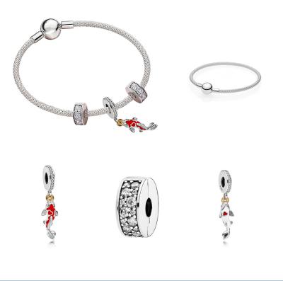 China Wholesale Customization Original 100% Original Pandora925 Sterling Silver Woven Bracelet Set String Carp Accessories CLASSIC Manufacturers for sale