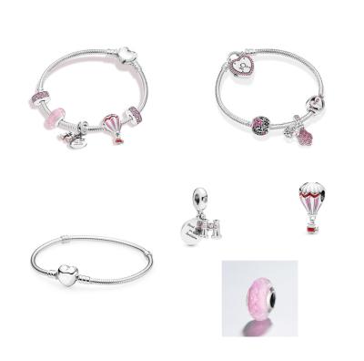 China Hot Original Reproduction CLASSIC Pandora925 Sterling Silver Bracelet Set Direct Selling Air Balloon Telescope Diy Dangle Romantic Encounter Set for sale