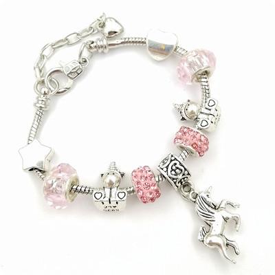 China Direct Wholesale HJ Snake Bone Bracelet Girl Birthday Gift Unicorn Kids Crystal Beaded Bracelet From FASHION DIY Jewelry Company for sale