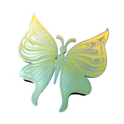 China Peculiar Butterfly Shape From Europe Colorized Abstract Etched 3d Plating Wall Art Sculpture Metal Pattern for sale