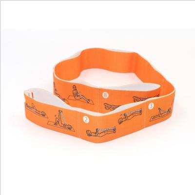 China Hip Resistance Exercise Band Adjustable Grip Safe Other Longer Accept Woven Stretch Yoga Strap Belt Custom With Logo for sale