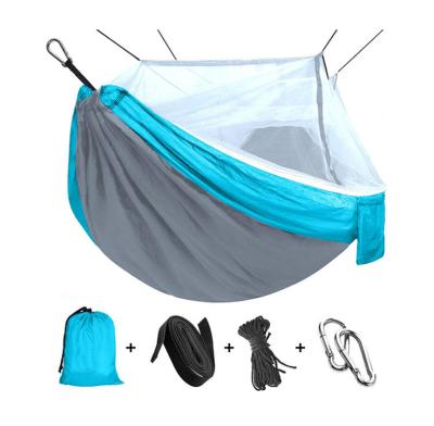 China Adult Outdoor Products Parachute Fabric Mosquito Net Hammock 210T Nylon Outdoor Camping Hammock for sale