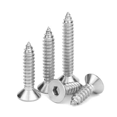 China Corrosion-resistance OEM ODM 304 Stainless Steel Cross Recessed Hex Socket Head Self Tapping Wood Screw for sale