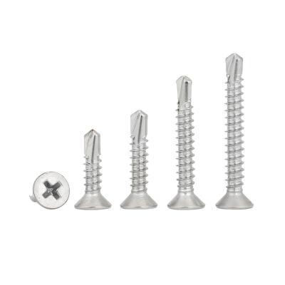 China Pan Wholesale Stainless Steel Flat Countersunk Phillips Drive Head Drilling Screws Metal Self Drilling Screw for sale