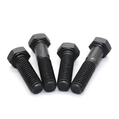 China Stainless steel Factory Direct Selling 4.8/8.8/10.9/12.9 Grade Outer Hexagon Bolt DIN931/933 High Strength Black Extended Hex Bolt for sale