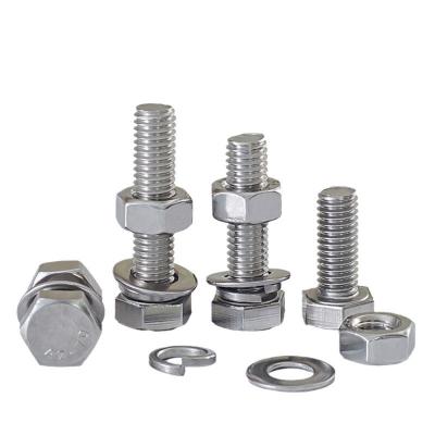 China Heavy Industry Din6921 Stainless Steel M3-M56 Ss304 Stainless Steel Hex Bolts Nut Set With Washer Hexagon Bolt Nut And Washer Set Bolts And Nut for sale