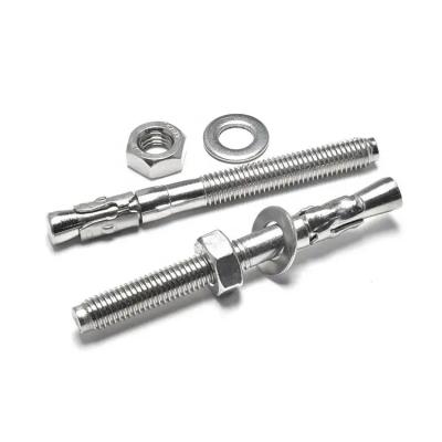 China Stainless steel 303/304/316 Heavy duty Stainless steel metal concrete through wedge anchor bolt for concrete wall for sale