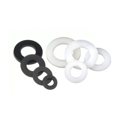 China Flat Customized PA66 Black White Nylon Plastic Round Flat Washer for sale