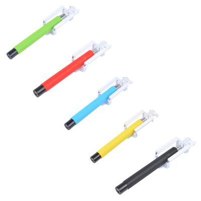 China 6 Sections 6 Section Foldable Tripod Wired Selfie Stick For iPhone Monopod Handheld Extendable Cable Built-in Shutter Compatible With Phone for sale