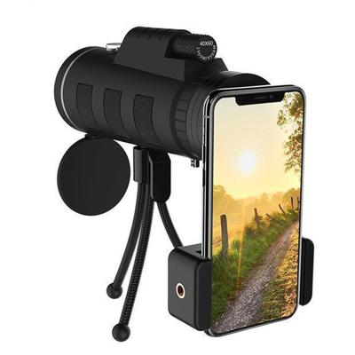 China Lens for Phone 40X60 Optical Zoom Telescope Telescope Scope Phone Camera Monocular Camping Hiking with Compass Phone Clip Tripod Round Round for sale