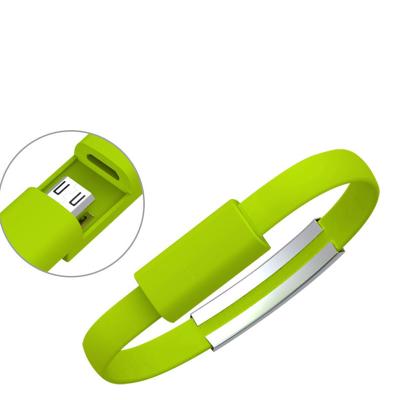 China Colorful Mobile Phone Cell Phone Line For Android USB Wristband Charger Cable Micro Mini Wristband Portable Power Fast Charging Data Line For Travel for sale