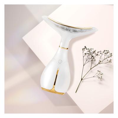 China Anti-Puffiness Beauty Device 2022 Face Neck Wrinkle Care Massage Anti Aging Device With Led Light Therapy for sale