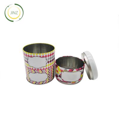 China Food Personalized Cylindrical Empty Tin Packaging Boxes Round Tin Box Custom for sale