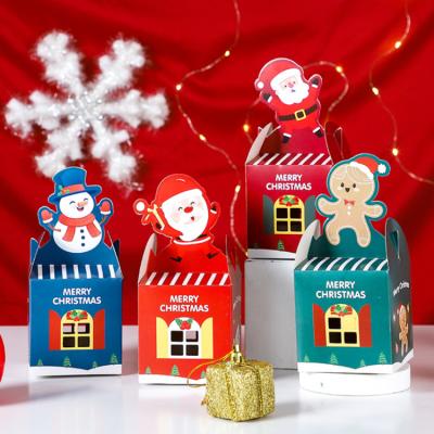 China Small Recyclable Custom Merry Christmas Paper Wrapping Gift Box Hang Christmas Tree With Candy Chocolate Cookie for sale