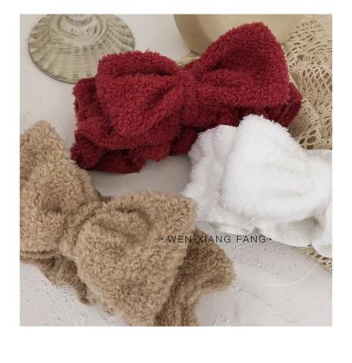 China Wholesale Coral Fleece Women Headband Bowknot Face Wash Shower Make Up Girls Spa Headband for sale