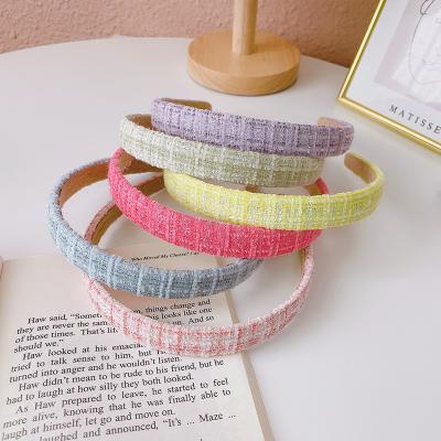 China Popular Simple Hair Band Plaid Headband Ethnic Circle Hair Accessories for sale