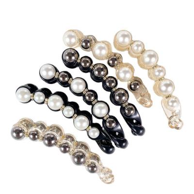 China Popular Factory Direct Selling New Banana Pearl Hair Clip Headdress Hairpin Hair Accessories for sale