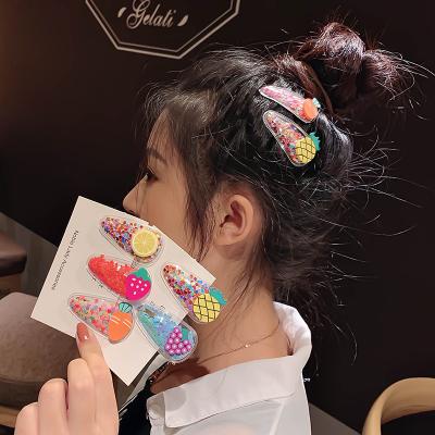 China 5Pcs/Pack New Popular Cheap Price Fancy Girls Transparent Hair Clips With Color Quicksand Headdress for sale