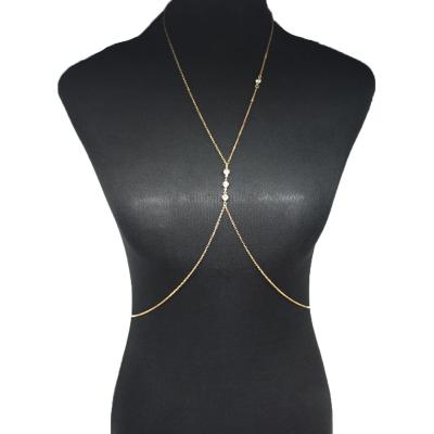 China FASHIONABLE Amazon Jewelry Summer Hot Selling Clothing Accessories Fashion Necklace Crystal Body Chain for sale