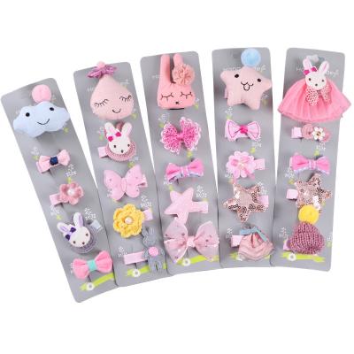 China Popular Children's Cute Headdress Baby Hairpin Set Lovely Hair Clips for sale