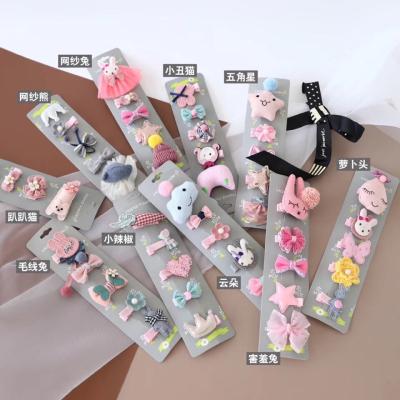 China Popular Online Selling Cute Children's Headdress Baby Hairpin Set Lovely Hair Clips for sale