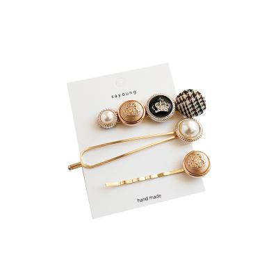 China Popular Popular Hair Clip Combination Button Pearl Blow Clip Hair Accessories For Dreadlocks for sale