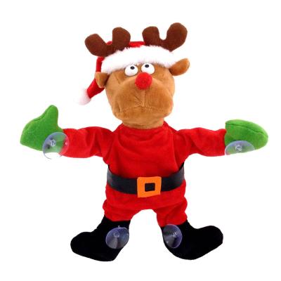 China MUSICAL REINDEER WITH 30CM MOVEMENT WINDOW HANG BATTERY OPERATED REINDEER CHRISTMAS DECORATION for sale