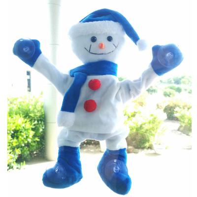 China MUSICAL SNOWMAN WITH MOVEMENT 30CM Window HANG BATTERY OPERATED SNOWMAN Christmas DECORATION HOT SALE for sale