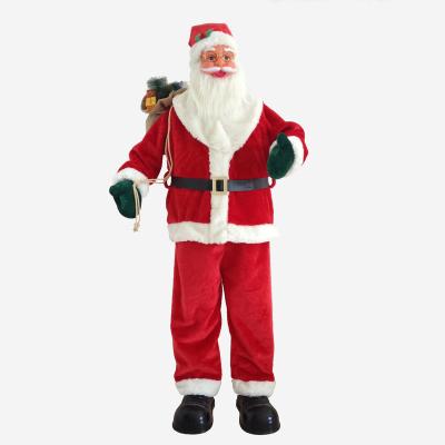 China Chirstmas Decor Christmas Decoration Holding Santa Claus Ornaments Santa Figurines Dolls Plush Toys for sale