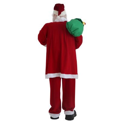 China Indoor Handmade Polyester Plush Standing Chirstmas Decor 200cm Christmas Decoration Santa Claus Cloth for sale