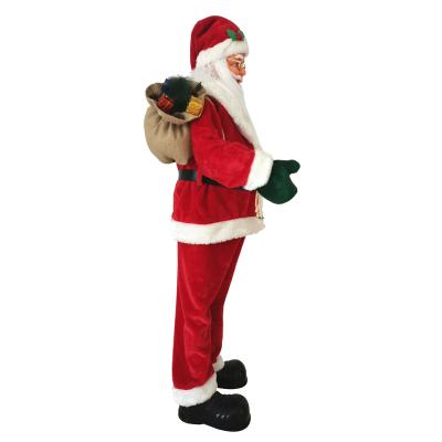 China Chirstmas Decor New Arrival Xmas Decoration European Style plush Standing Santa Claus Doll Fabric Santa for sale