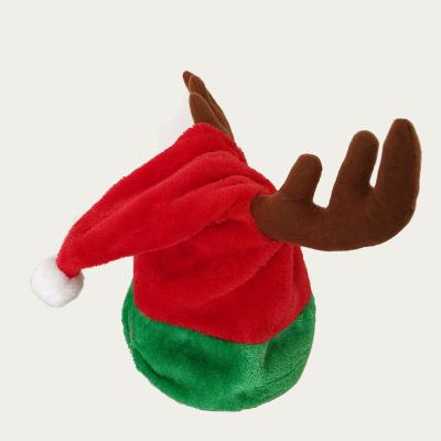 China New factory direct sales of goods 2021 interesting Christmas decorations Christmas red hats decorated antlers dancing Christmas for sale