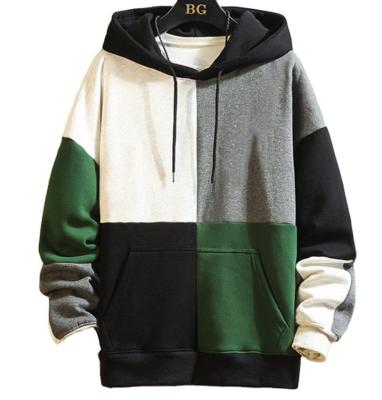 China Anti-wrinkle streetwear custom cut and sew patchwork multi color block hoodie for men for sale