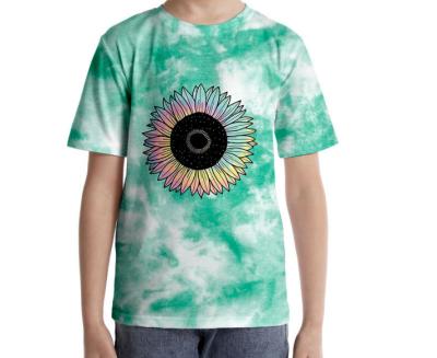 China Fashion Summer T Shirts Teen Personality Geometric Printing Anti-Pilling Logo Tie-Dye Boy's T-Shirts for sale