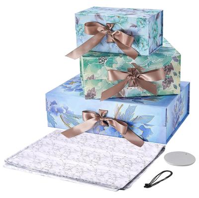 China Recycled Luxury Materials 2022QKH Materials 2022QKH Good Quality Macron Chocolate Jewelry Box Wedding Bow Ribbon Present Silk Gift Box Packaging for sale