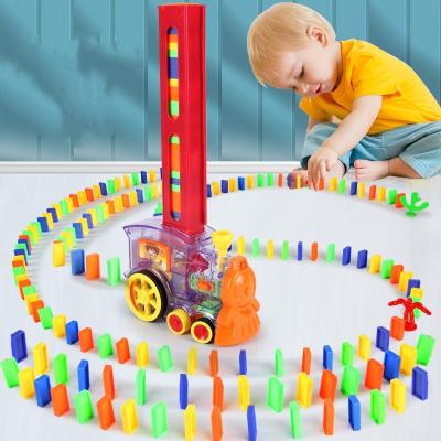 China Newly Designed Building Toy Newly Designed Stacking Toy Baby Children Educational Toys Colorful Silicate Building Block Sets Domino Train for sale