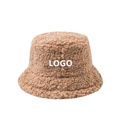 China Popular NY Women's Furry Bucket Hat Custom Logo Fluffy Bucket Winter Faux Fisherman's Hat Furry Hats for sale