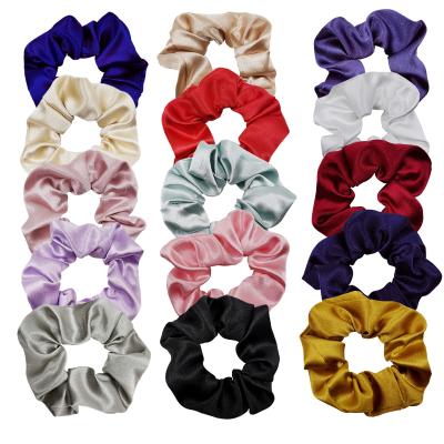 China Popular Luxury High Quality Imitated Big Hair Scrunchy Hair Scrunchies Satin Thick Hair Silk Ties for sale