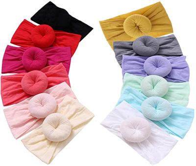 China Popular Wholesale 22 Colors Baby Turban Knotted Headbands Circle Bows Soft Headwrap for Newborn Toddlers Girl Infant Children for sale