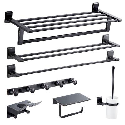 China Sustainable Modern Wall Mounted 4 Piece Bathroom Hardware Towel Rack Accessory Set for sale