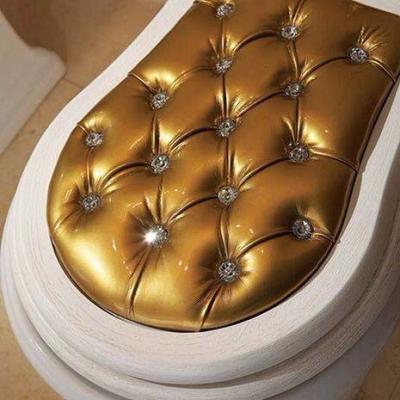 China Hot Sale Modern Style White Gold Smart Bathroom Toilet Gold Plated Toilet for sale