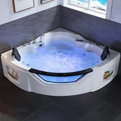 China Fashionable Outdoor Durable Acrylic Whirlpool Double Side Bathtub White Spa Bath Skirt Freestanding Hot Tub Walk In Tubs Whirlpool Bathtub H Parts for sale