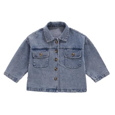 China Others Wholesale Autumn Season Fashion Spring Lapel Long Sleeve Denim Jacket Boys for sale